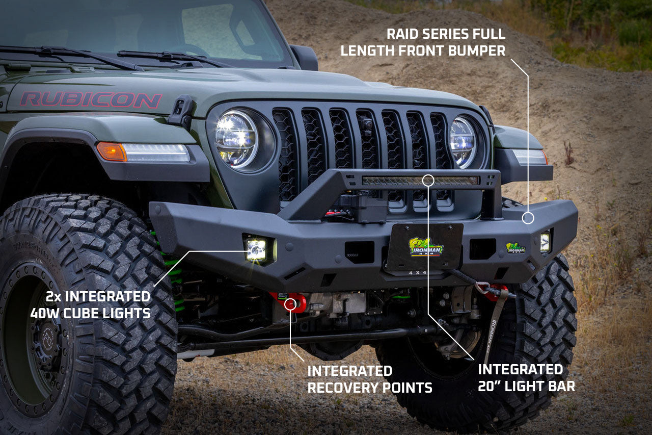 IRONMAN 4x4 Raid Full Length Front Bumper (2018+ Wrangler JL/JLU)