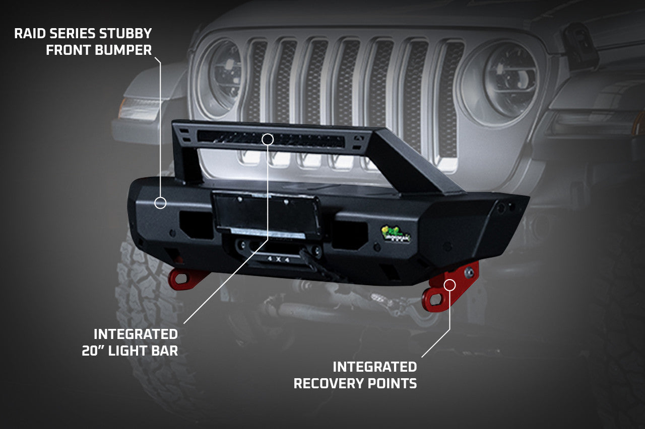 IRONMAN 4x4 Raid Stubby Front Bumper (2018+ Wrangler JL/JLU)